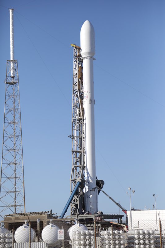 SpaceX SLC 40 at Cape Canaveral. The secret Zuma payload is slated to liftoff atop the Falcon 9 during a two-hour window opening at 8PM Eastern.