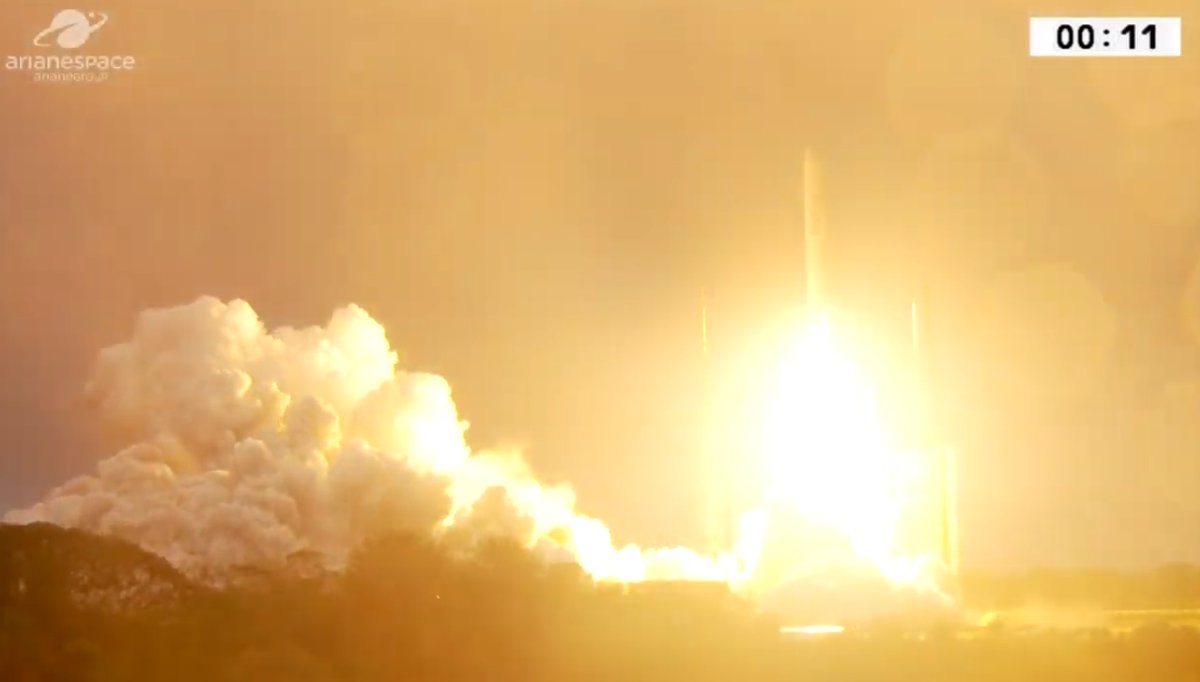LAUNCH. Ariane 5 launches with Hellas-Sat-4/SaudiGeoSat-1 and GSAT 31   