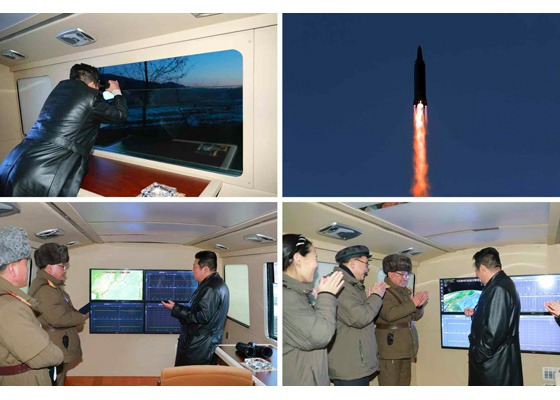 Here are the images of recent NK missile launch. It's the MaRV again. Kim's viewing platform is familiar