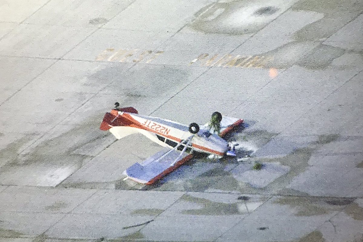 Schaumburg Airport overturned plane