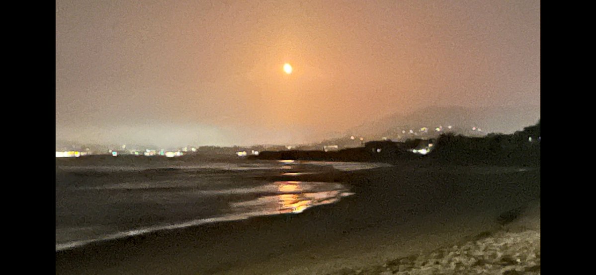 The SpaceX Falcon 9 launch from Vandenberg Space Force Base in Santa Barbara County Friday night just before midnight as seen from the Carpinteria coastline