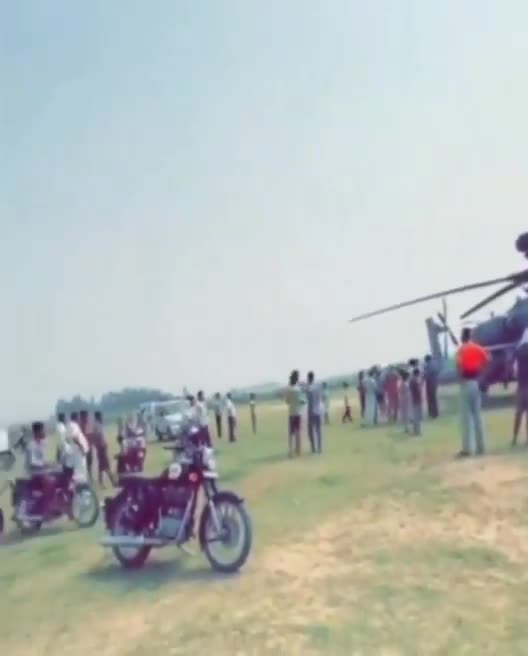 Pathankot, Punjab: An Apache helicopter of the Indian Air Force (IAF) made emergency landing in Nangalpur area