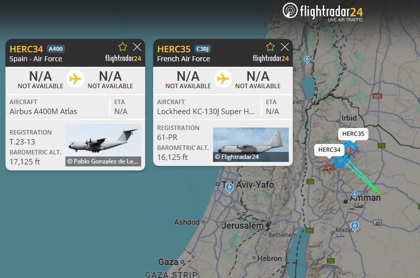 Viele C130-Aktivitäten im Nahen Osten 0821z in Jordanien