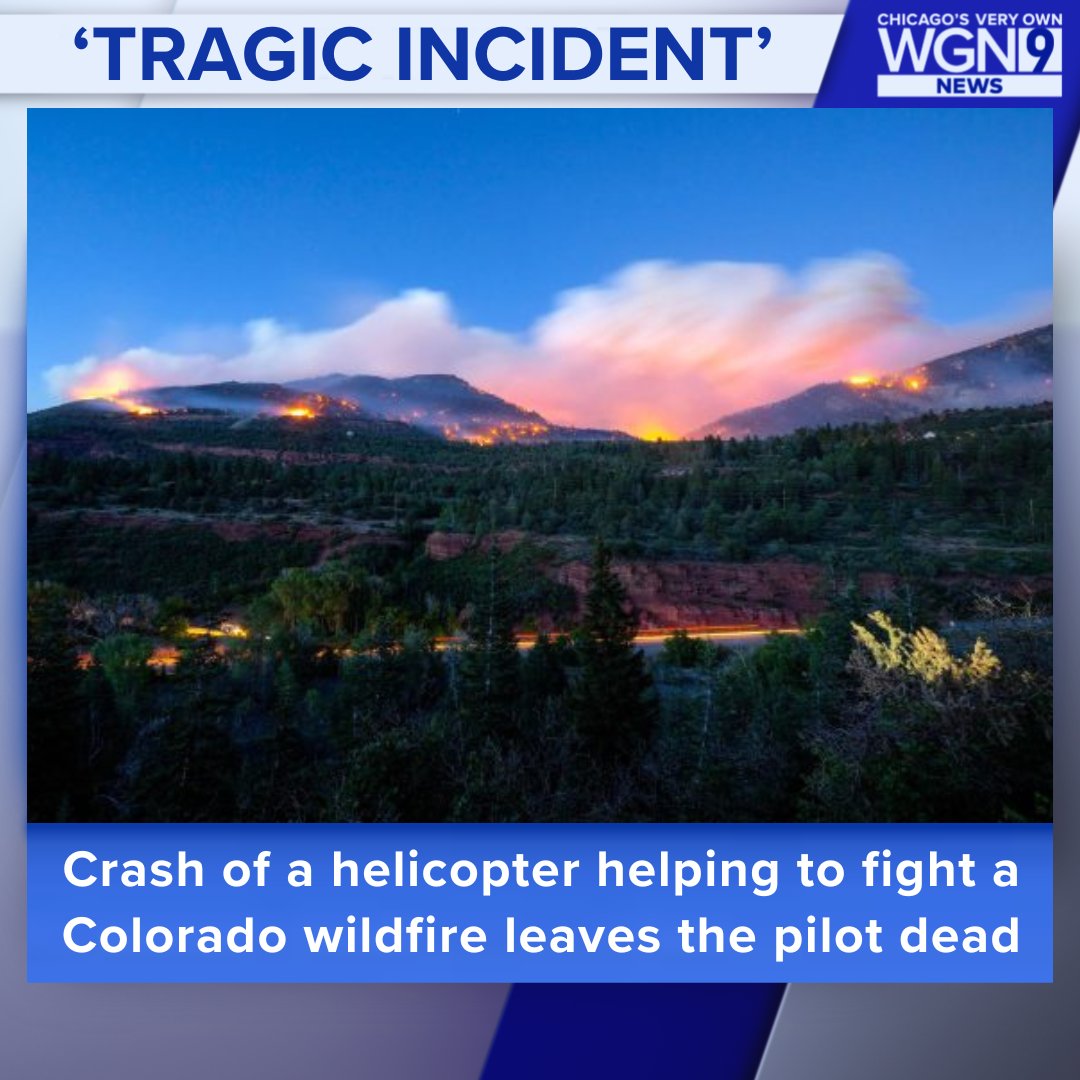 A helicopter helping fight a Colorado wildfire has crashed into a reservoir, killing the pilot, authorities said