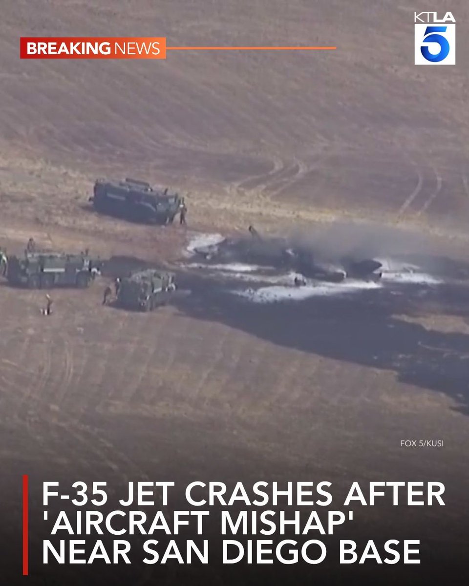 Marine Corps Air Station Miramar has confirmed on Friday that an F-35 jet has crashed in a field near the base after an aircraft mishap